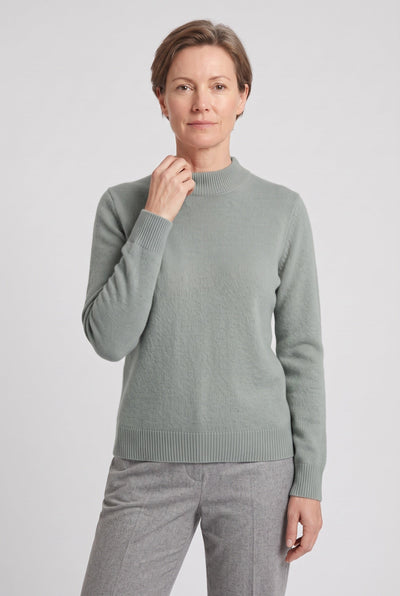 Women's Knit Sweater | Mock Neck Fine Gauge - 15