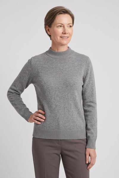 Women's Knit Sweater | Mock Neck Fine Gauge - 16