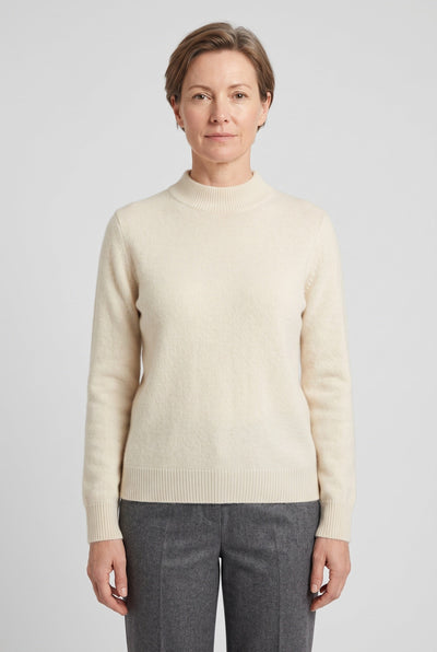 Women's Knit Sweater | Mock Neck Fine Gauge - 9