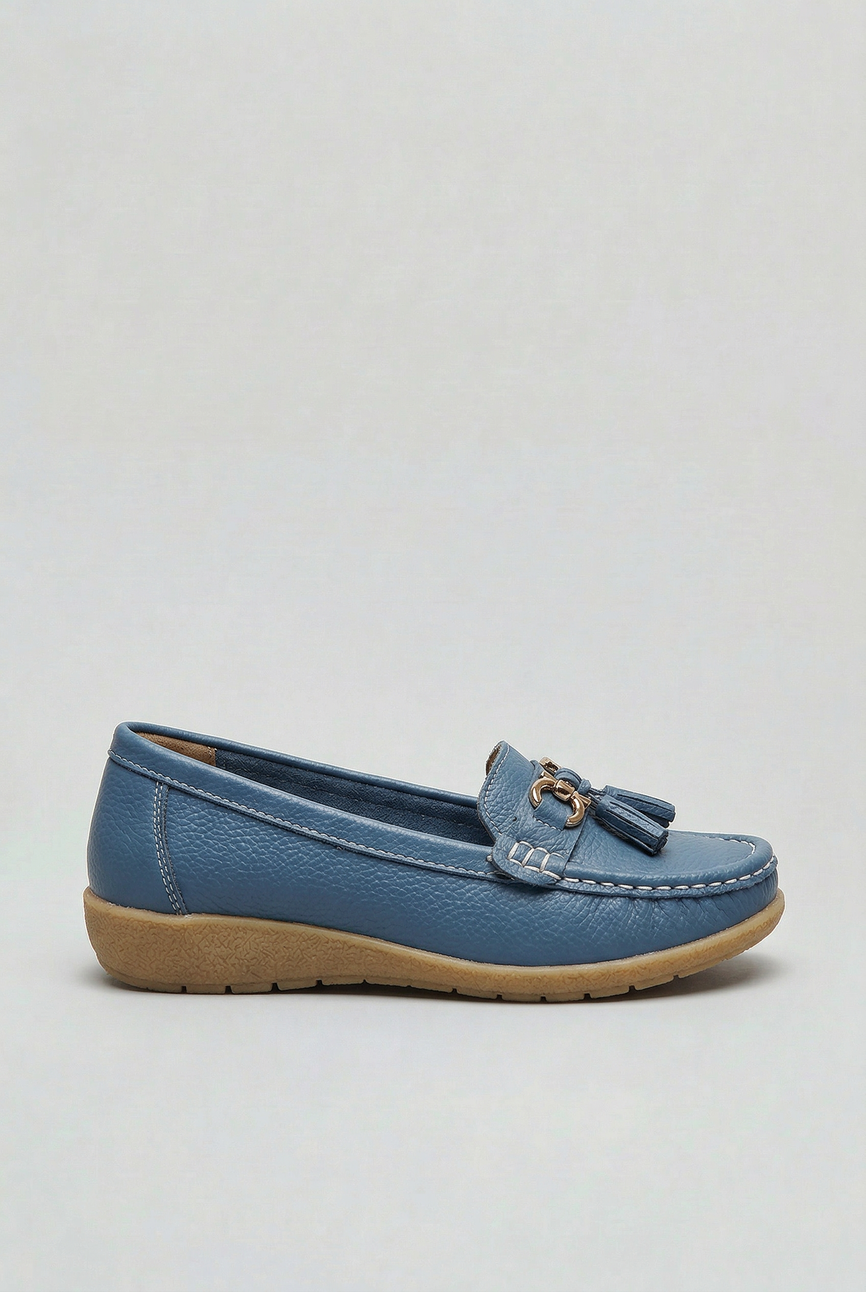 Women's Loafers | Tassel Trim with Low Wedge Sole - 1