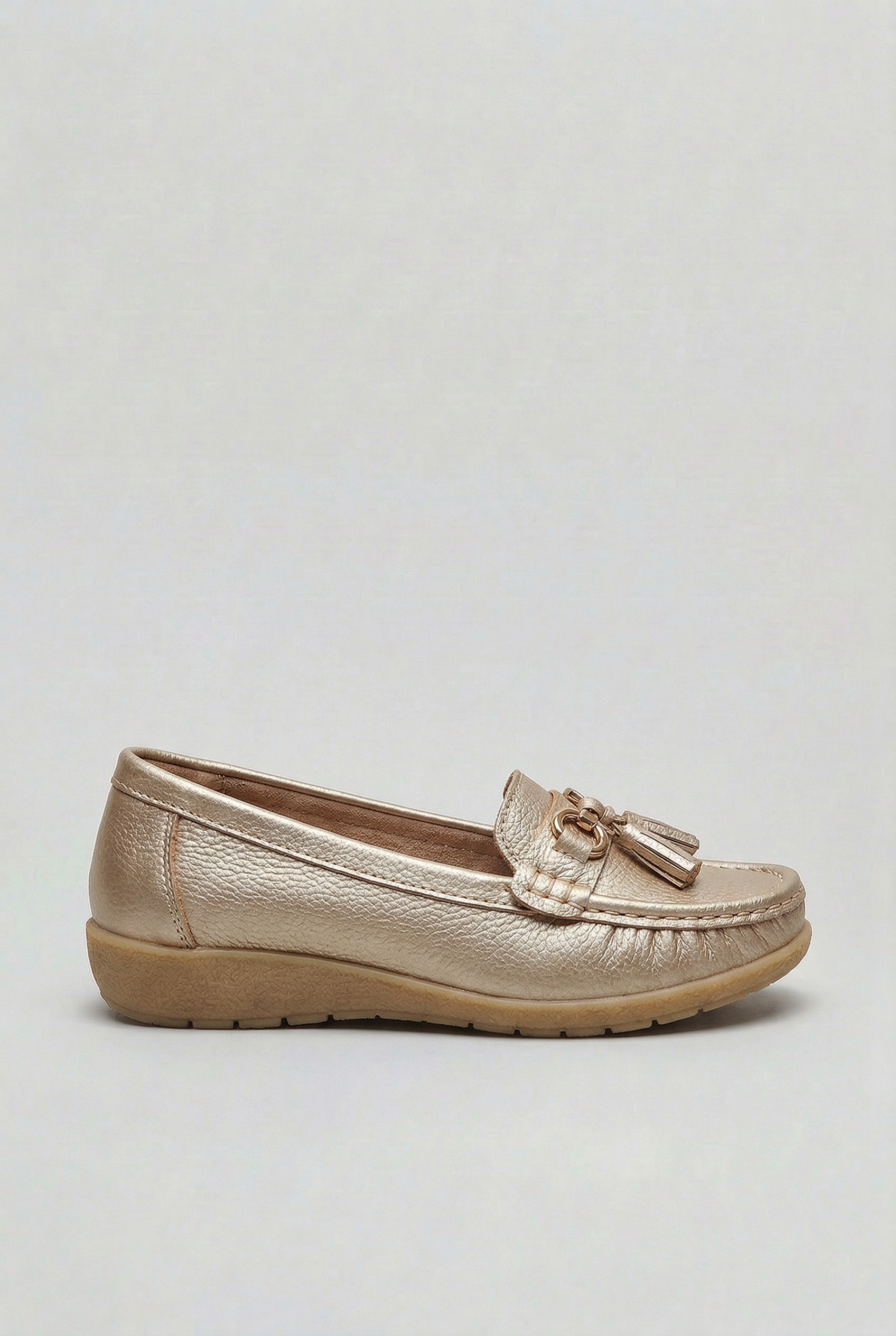 Women's Loafers | Tassel Trim with Low Wedge Sole - 10
