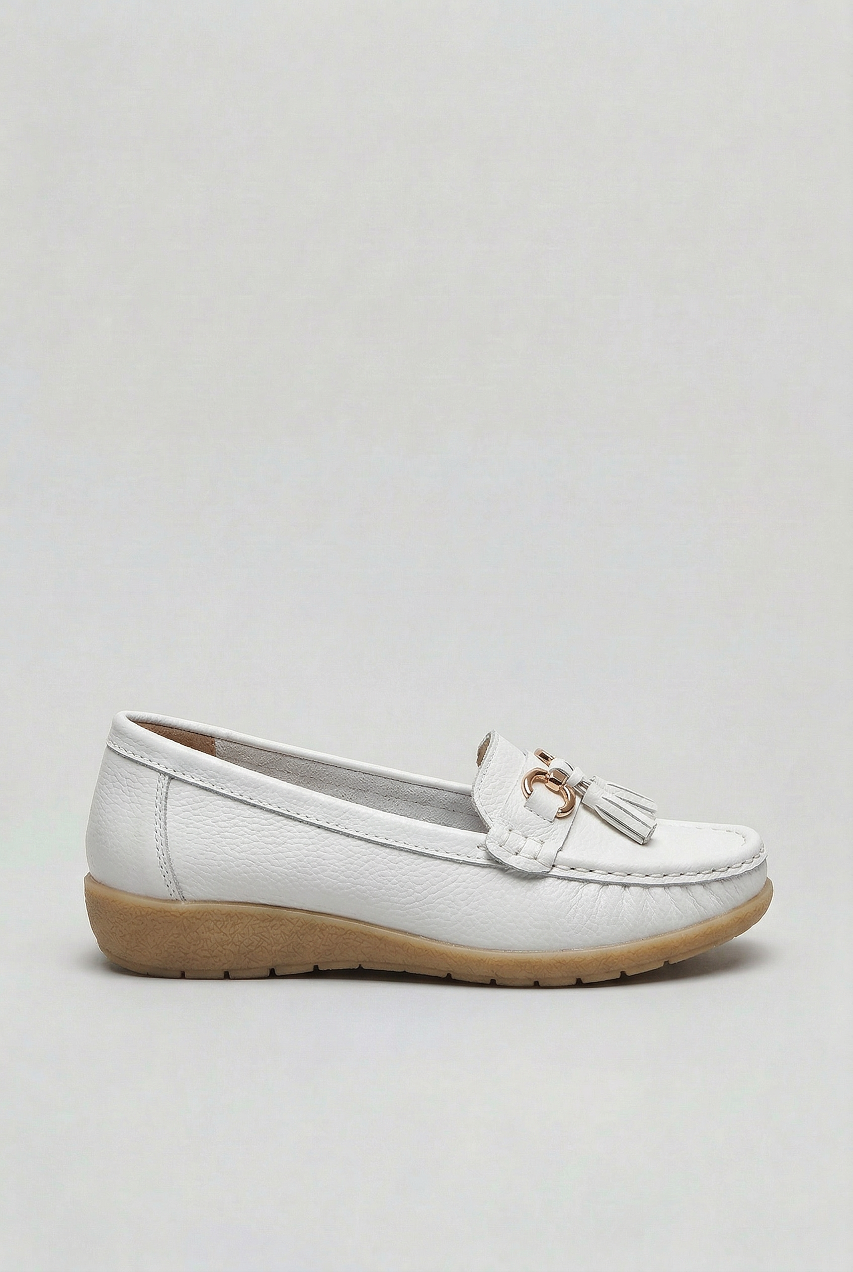 Women's Loafers | Tassel Trim with Low Wedge Sole - 13