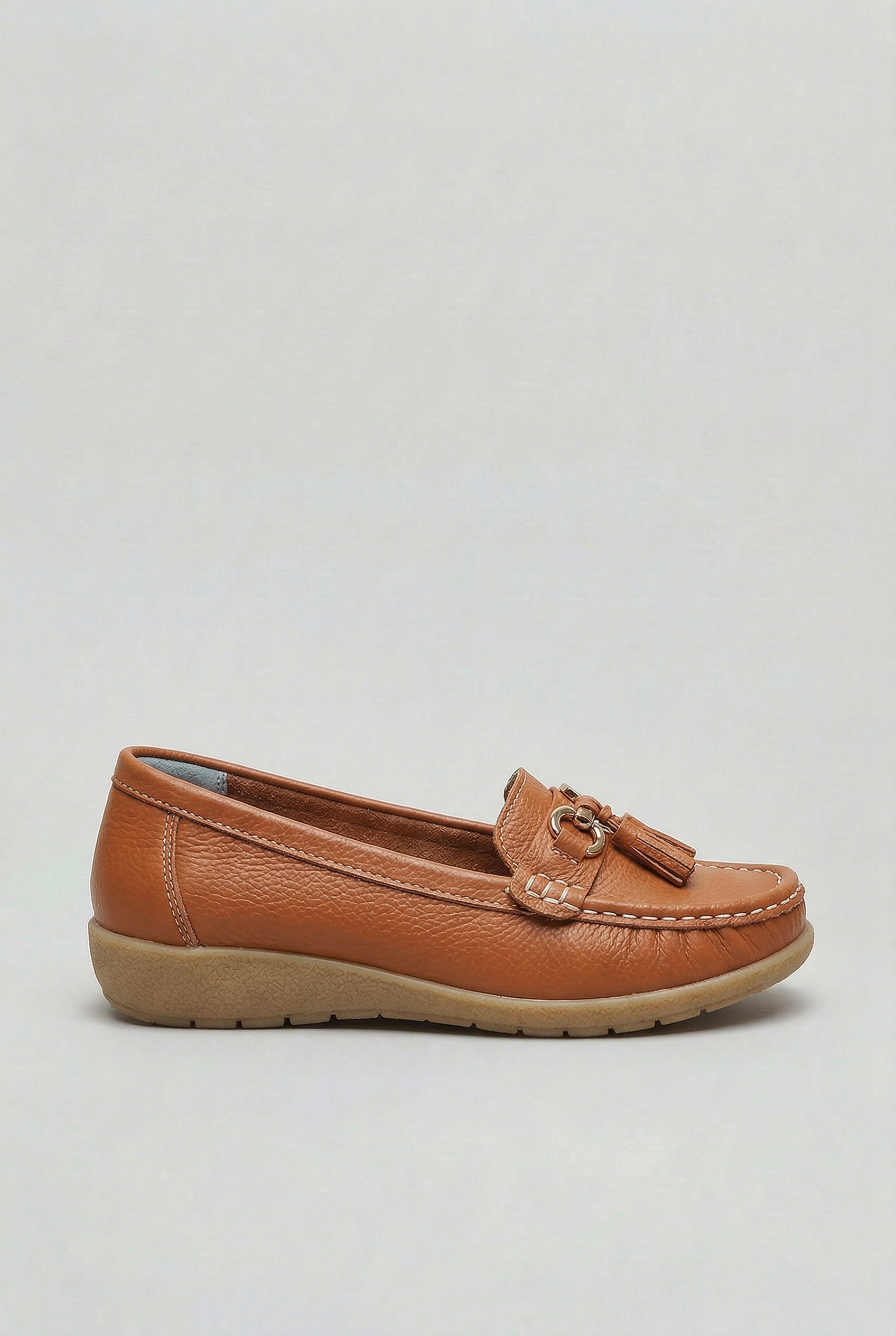Women's Loafers | Tassel Trim with Low Wedge Sole - 8