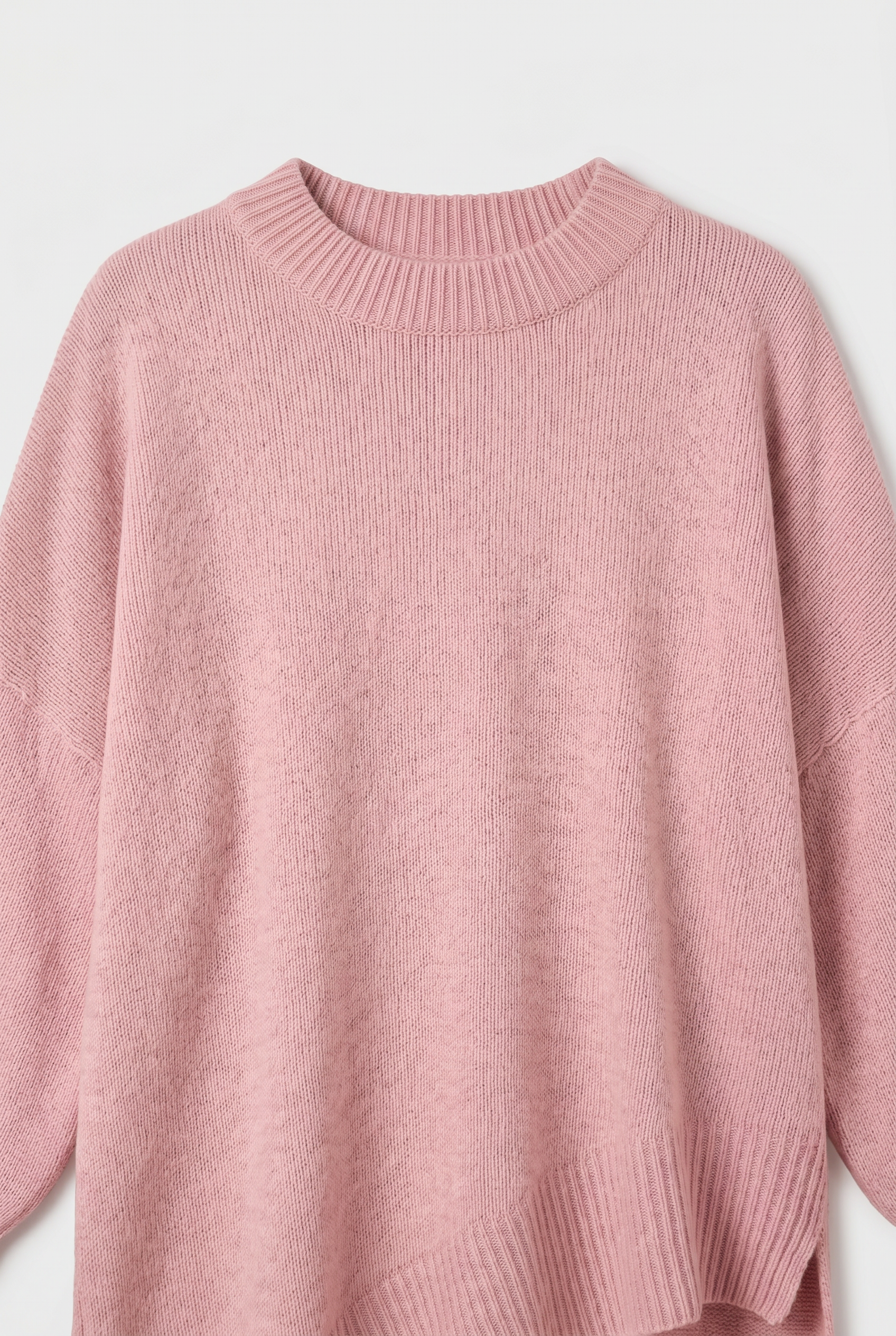 Women's Oversized Sweater | Crew Neck Asymmetric Hem - 3