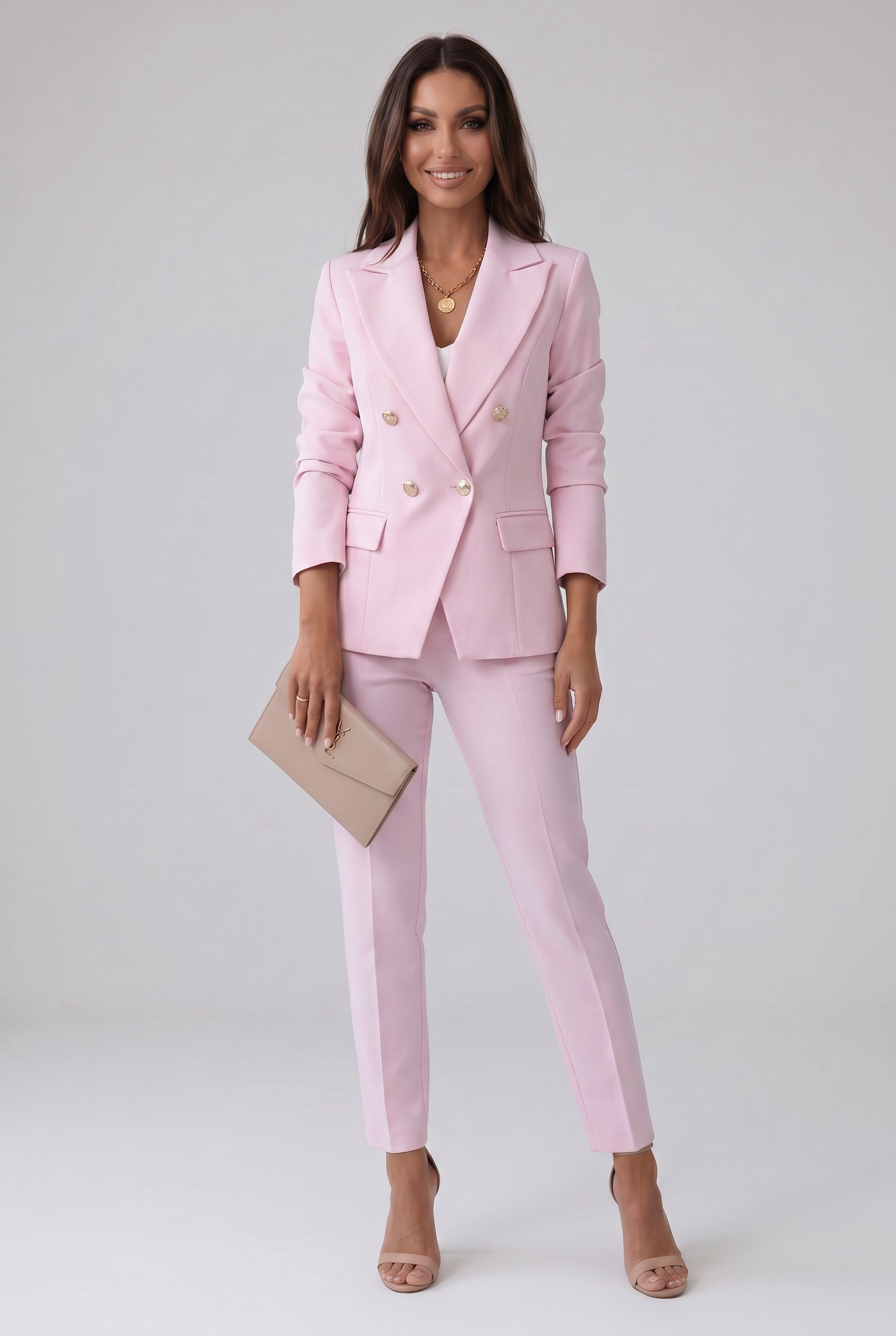 Women's Pant Suit | Double Breasted with Peak Lapel - 5