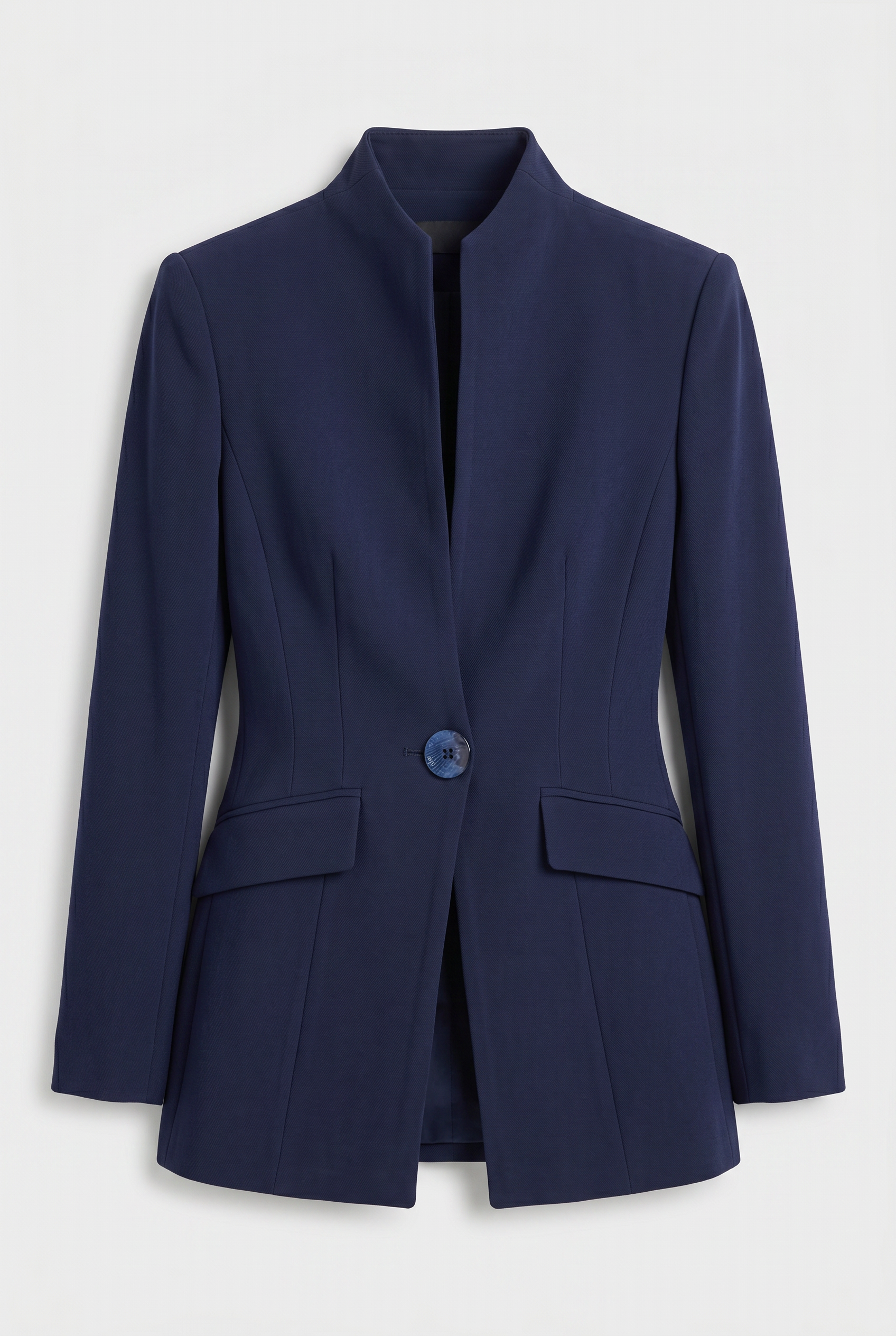 Women's Pant Suit | Single Button High Neck Wide Leg - 3