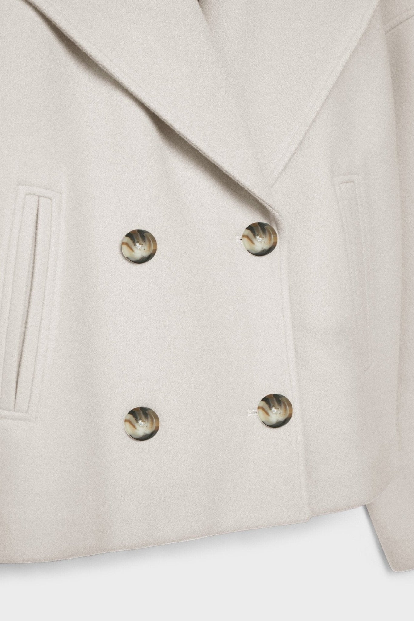 Women's Pea Coat | Cropped Double Breasted - 3