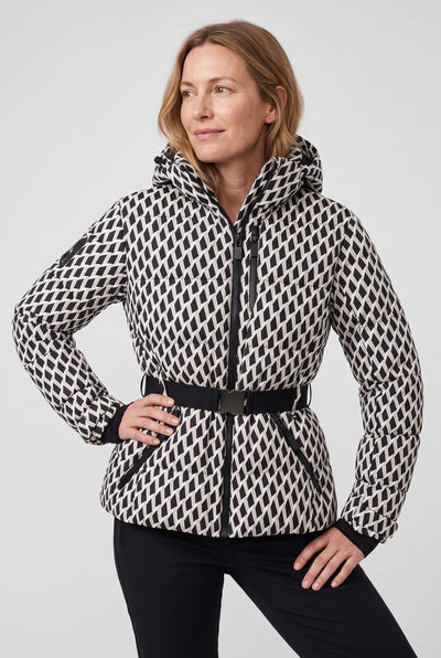 Women's Puffer Jacket | Belted Waist Hooded - 5