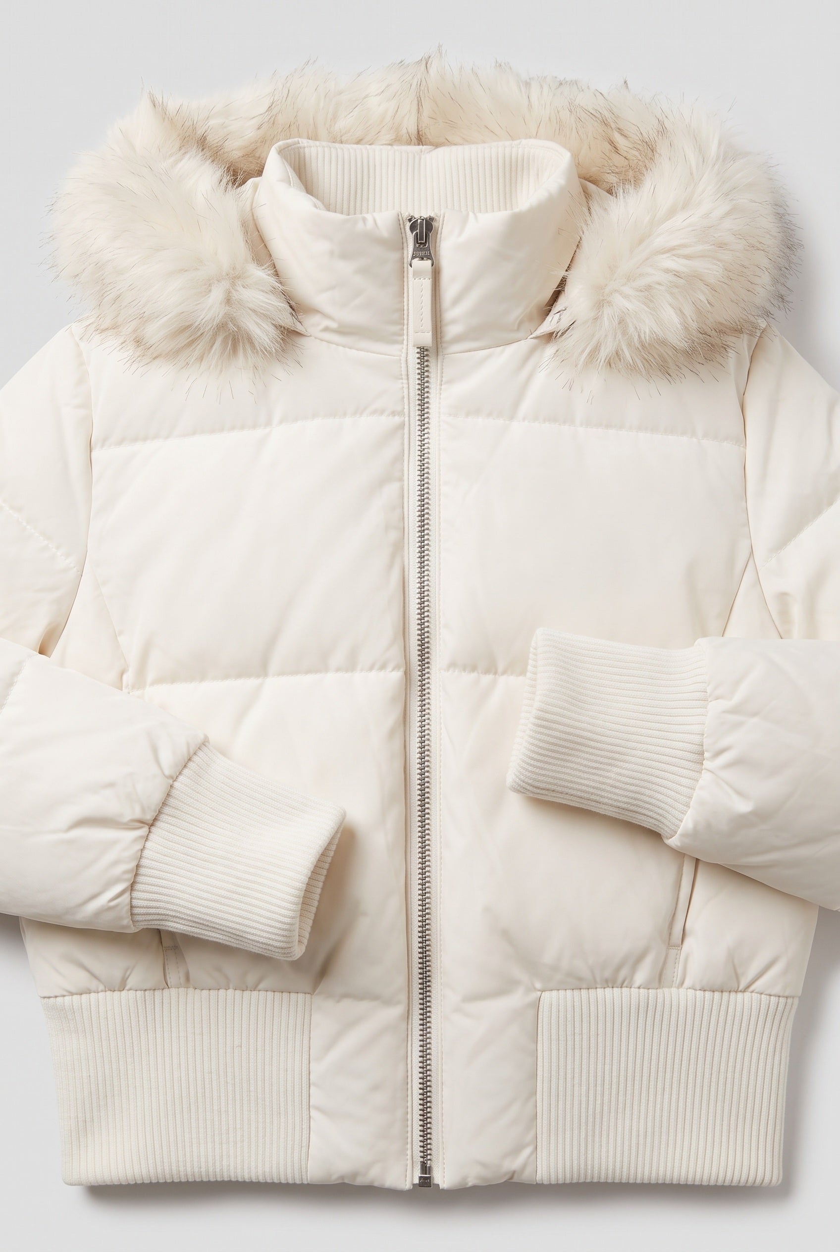 Women's Puffer Jacket | Cropped Ribbed Hem - 3