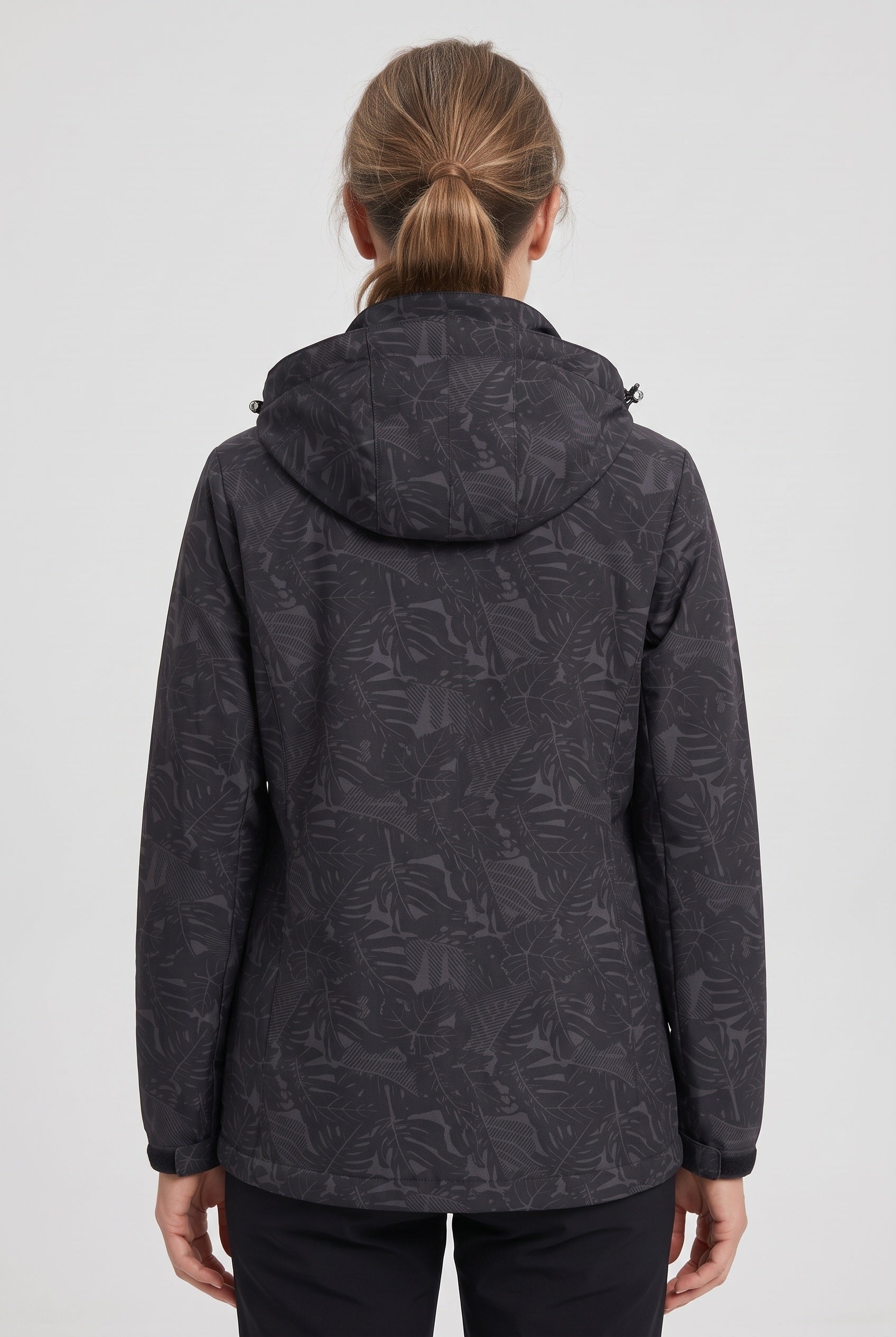 Women's Rain Jacket | Hooded Leaf Print - 2