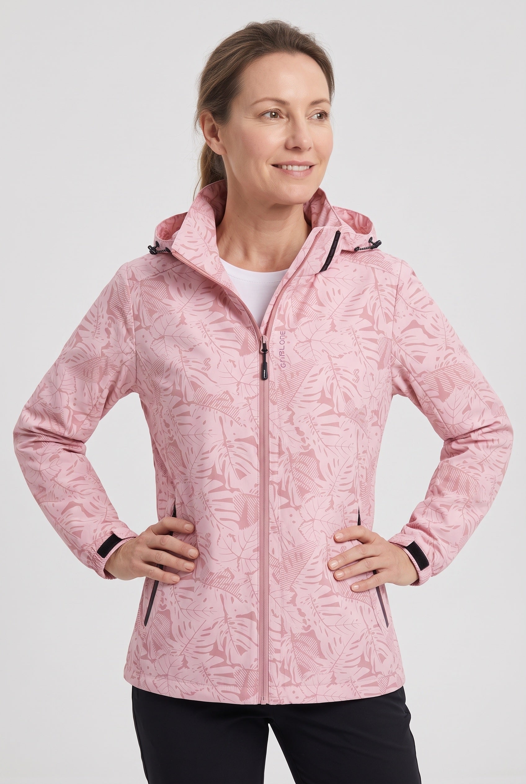 Women's Rain Jacket | Hooded Leaf Print - 4