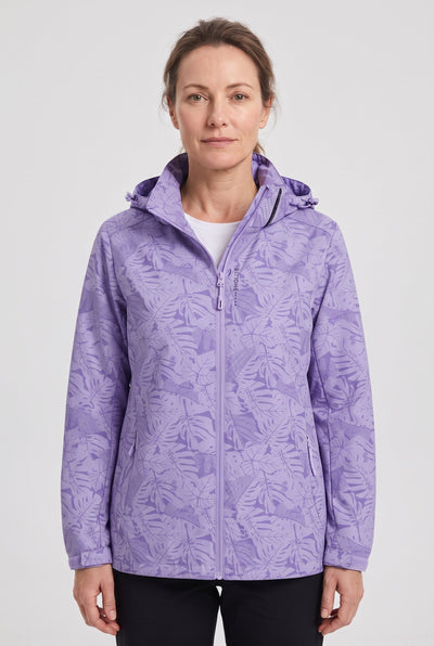 Women's Rain Jacket | Hooded Leaf Print - 5