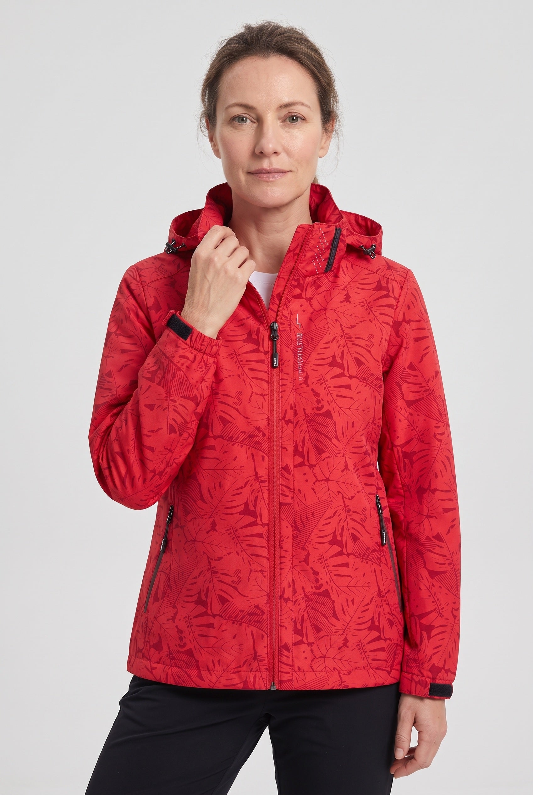 Women's Rain Jacket | Hooded Leaf Print - 6