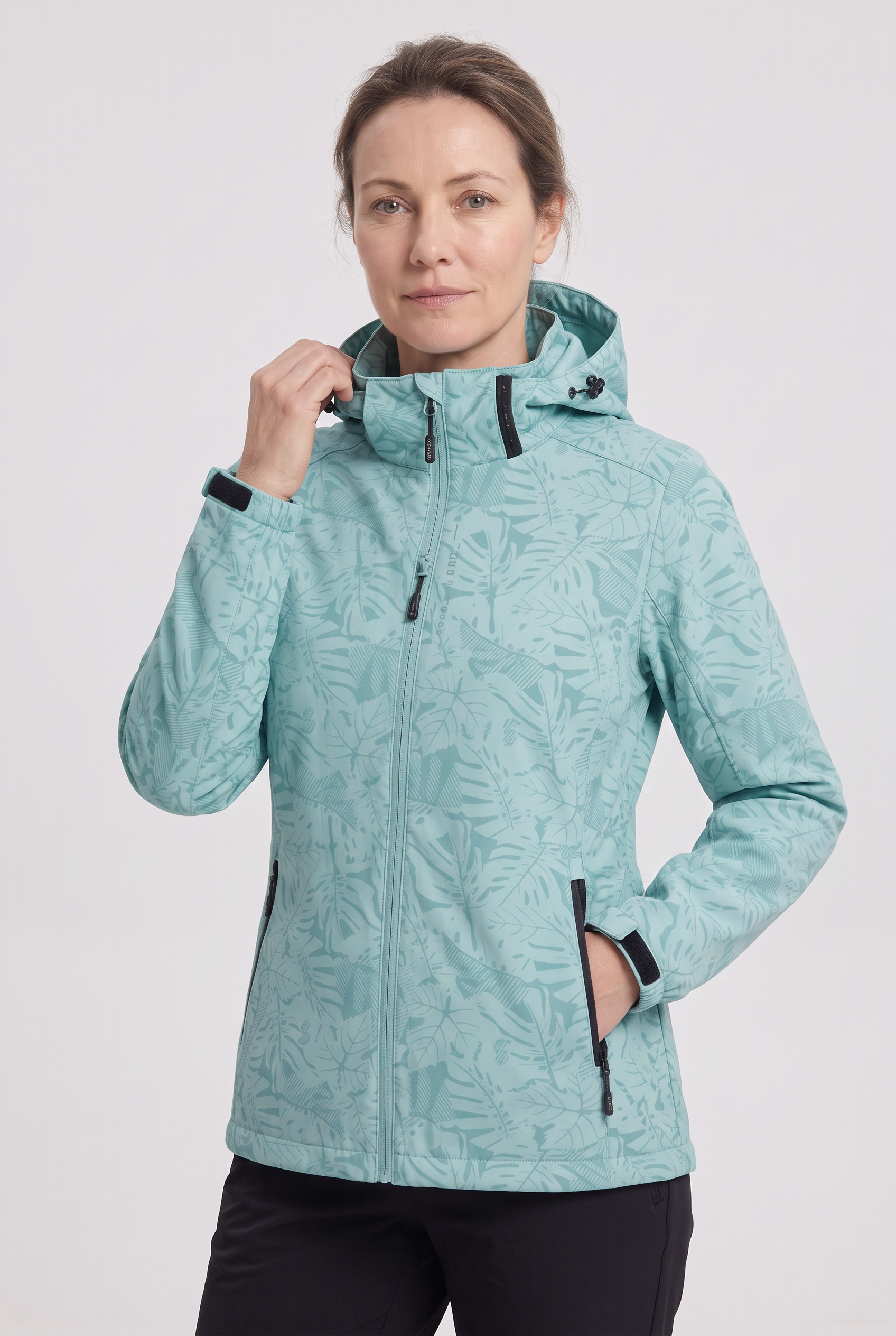 Women's Rain Jacket | Hooded Leaf Print - 8