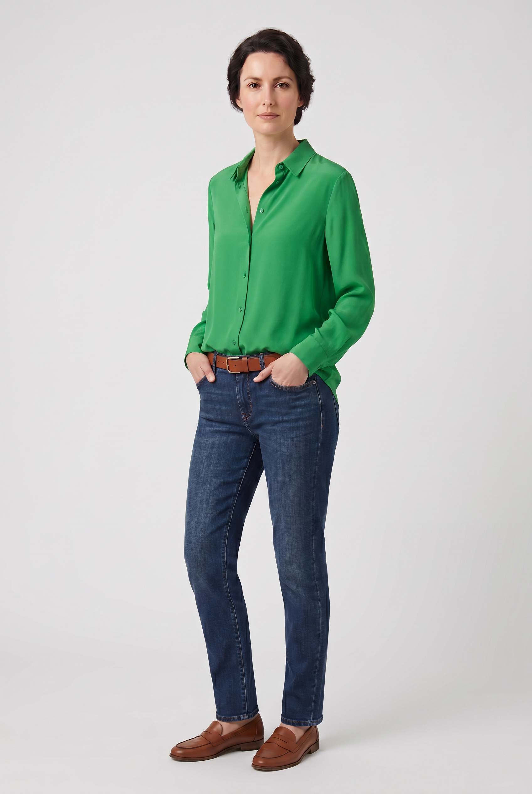 Women's Shirt | V Neck with Button Front - 8