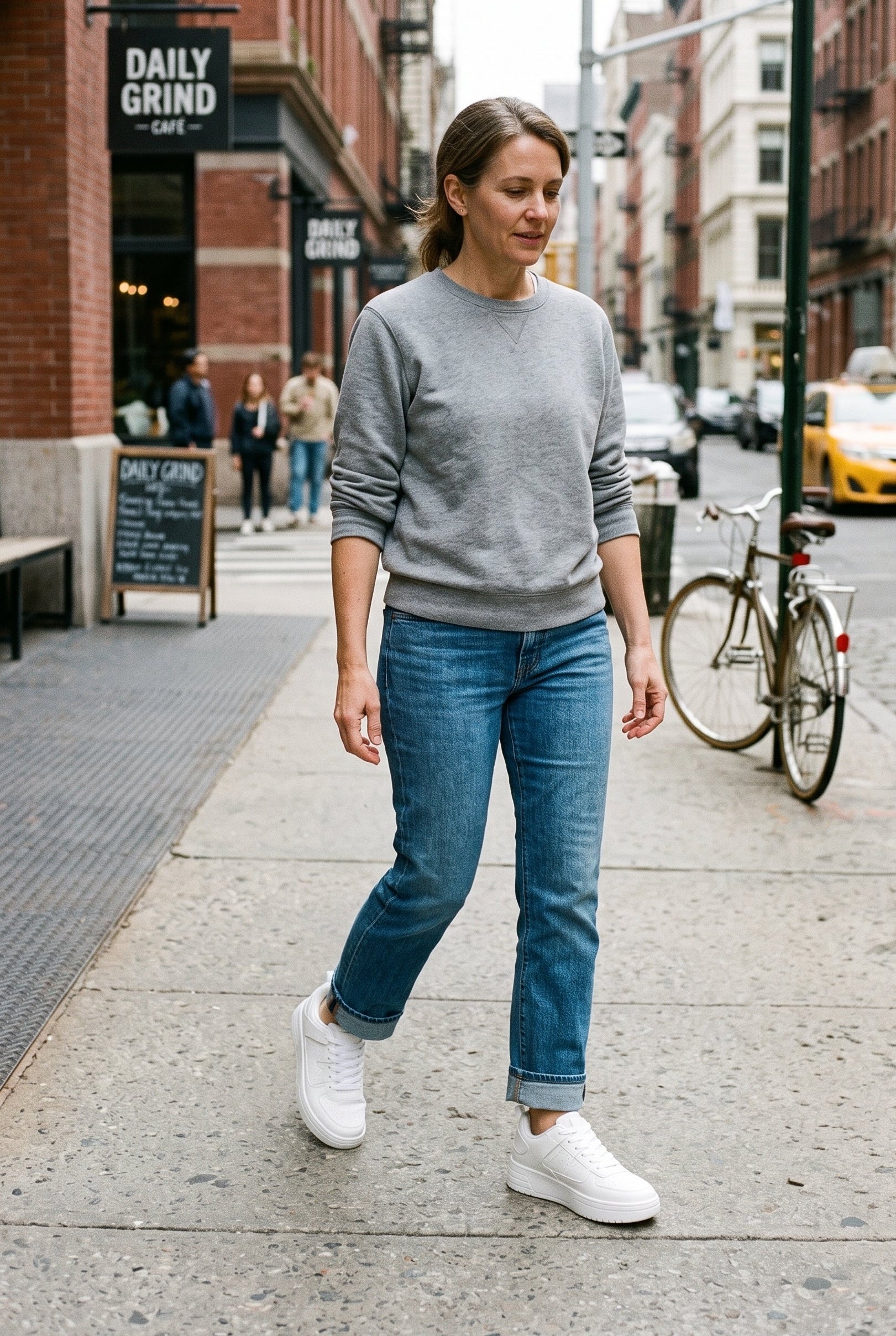 Women's Sneakers | Chunky Sole with Color Block Panels - White lifestyle