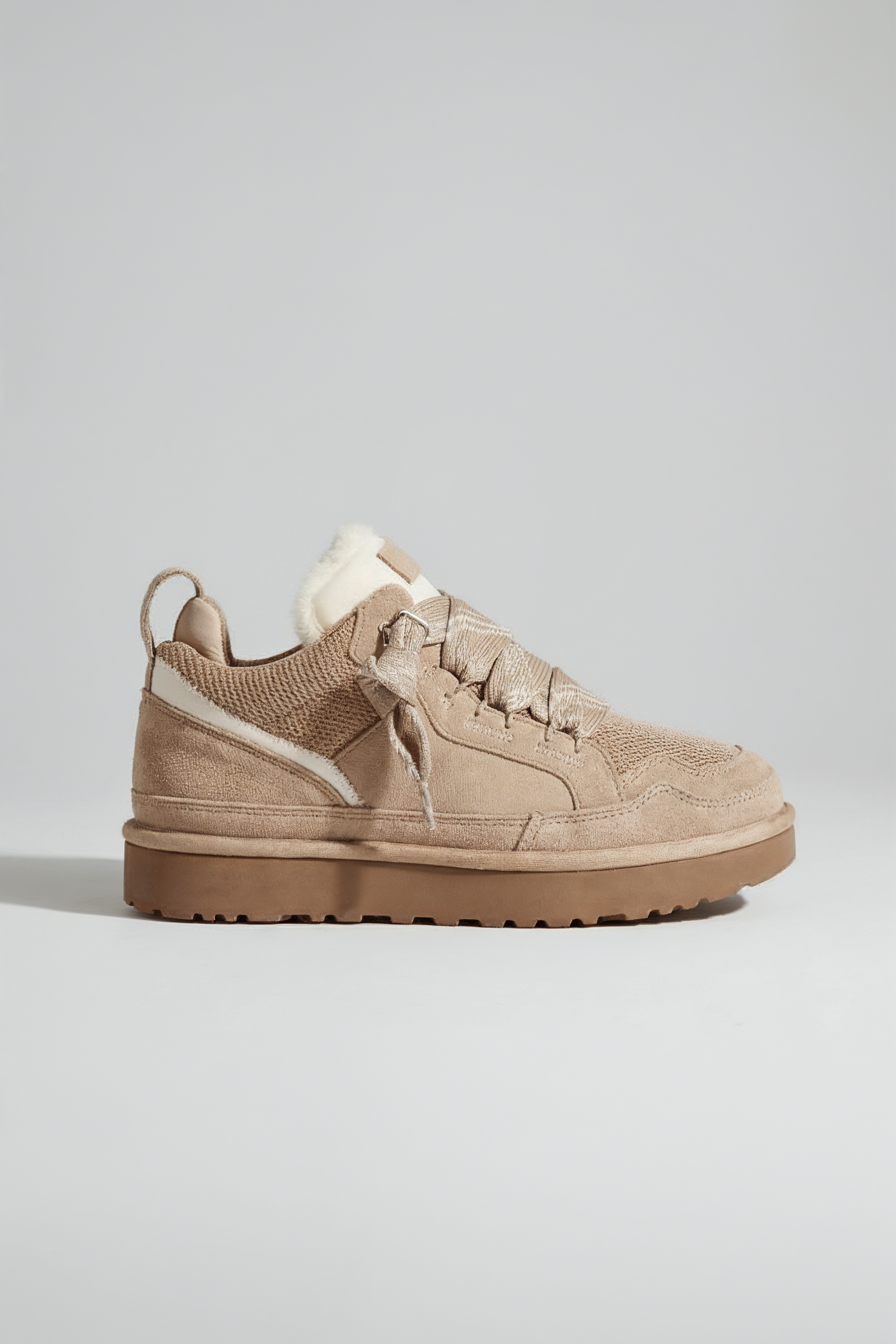 Women's Sneakers | Faux Shearling Collar with Lug Sole - 1