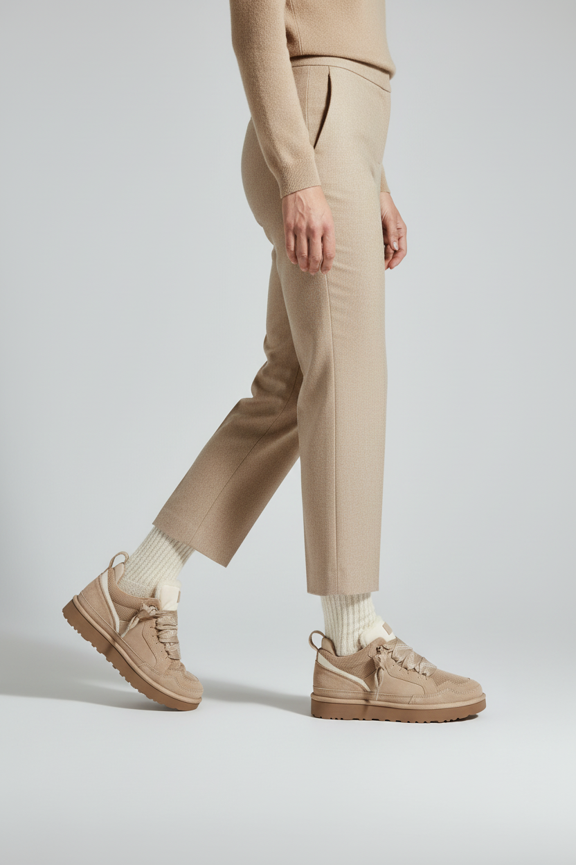 Women's Sneakers | Faux Shearling Collar with Lug Sole - 2