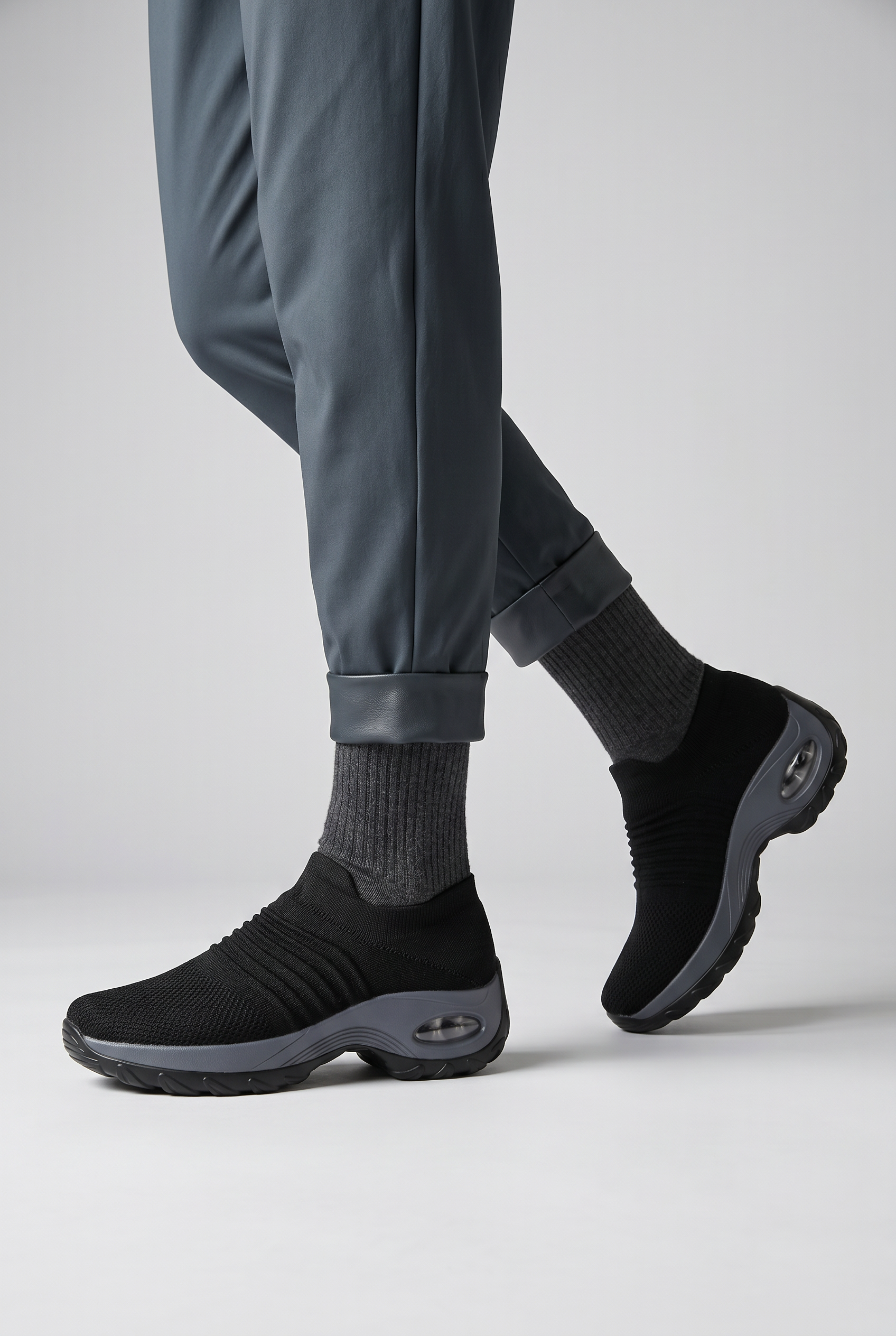 Women's Sneakers | Sock Knit Slip-On with Contoured Midsole - 2