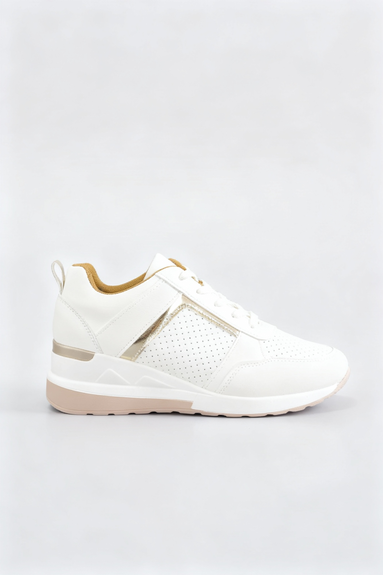 Women's Sneakers | Wedge Sole with Perforated Panel - 7