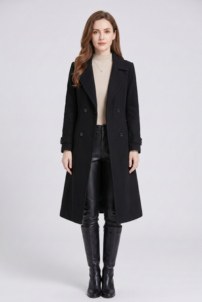 Women's Trench Coat | Double Breasted with Belted Back - 1