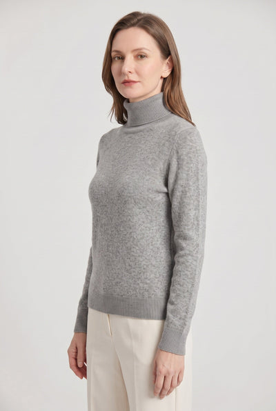 Women's Turtleneck Sweater | Slim Fit Ribbed Cuffs - 11