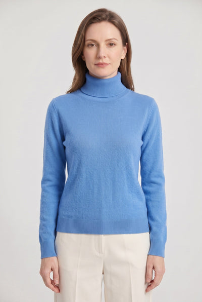 Women's Turtleneck Sweater | Slim Fit Ribbed Cuffs - 16