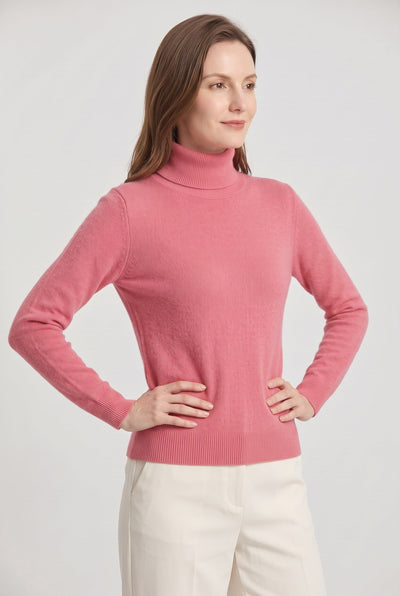 Women's Turtleneck Sweater | Slim Fit Ribbed Cuffs - 17
