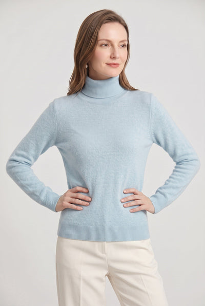 Women's Turtleneck Sweater | Slim Fit Ribbed Cuffs - 5