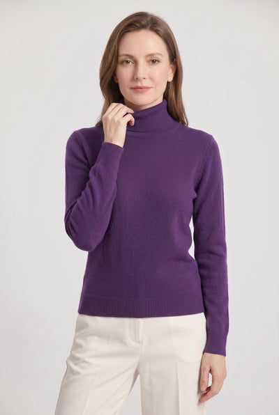 Women's Turtleneck Sweater | Slim Fit Ribbed Cuffs - 7
